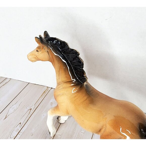 Vintage Horse Ceramic Porcelain  Figurine 8" x 7" - Picture 5 of 7